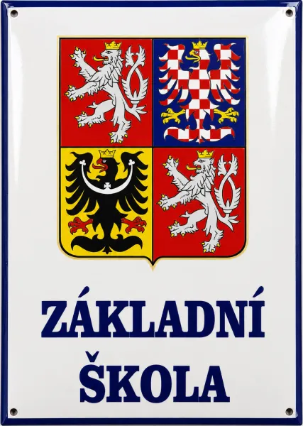 Smaltovaná cedule pro školu se státním znakem A5-skola 3